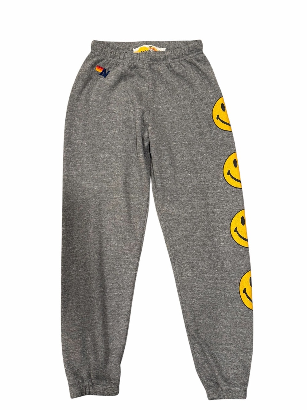 Aviator Nation Smiley Sweatpants Joggers Gray XS